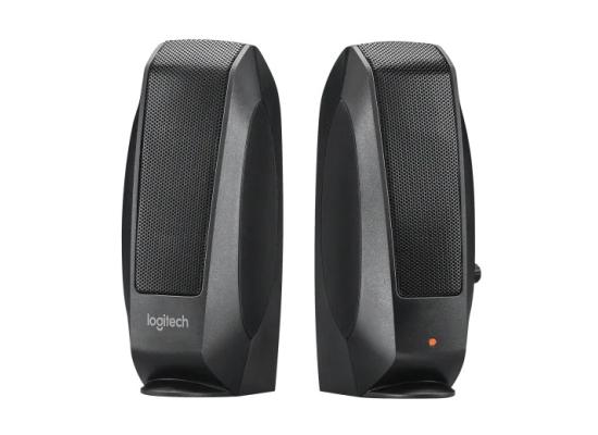 Logitech S120 Lightweight Stereo Speakers in a Slim, Black